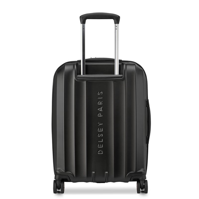 Slim Expandable Trolley Suitcase 4 Double Wheels 55 Cm - Black
