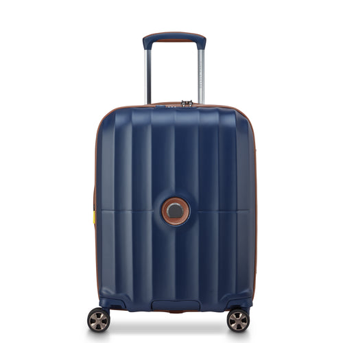 Slim Expandable Trolley Suitcase 4 Double Wheels 55 Cm - Blue