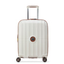 Slim Expandable Trolley Suitcase 4 Double Wheels 55 Cm - White