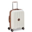 Slim Expandable Trolley Suitcase 4 Double Wheels 55 Cm - White