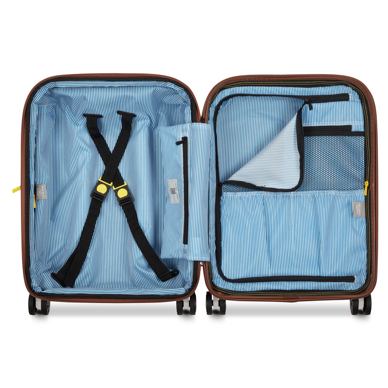 Slim Expandable Trolley Suitcase 4 Double Wheels 55 Cm - White