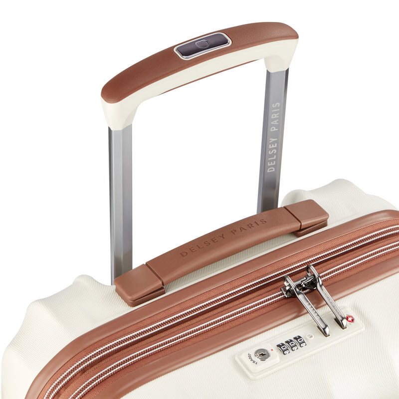 Slim Expandable Trolley Suitcase 4 Double Wheels 55 Cm - White