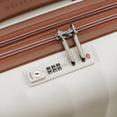 Slim Expandable Trolley Suitcase 4 Double Wheels 55 Cm - White