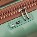 Slim Expandable Trolley Suitcase 4 Double Wheels 55 Cm - Green