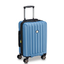 Expandable Cabin Trolley Suitcase 4 Double Wheels 55 Cm - Blue