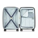 Expandable Cabin Trolley Suitcase 4 Double Wheels 55 Cm - Blue