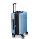 Expandable Cabin Trolley Suitcase 4 Double Wheels 55 Cm - Blue