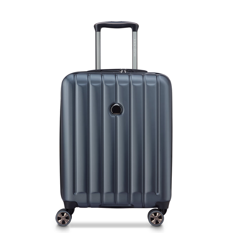 Slim Expandable Cabin Trolley Suitcase 4 Double Wheels 55 Cm - Anthracite