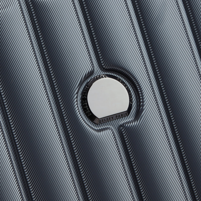 Slim Expandable Cabin Trolley Suitcase 4 Double Wheels 55 Cm - Anthracite