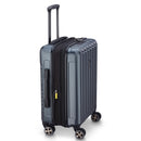 Slim Expandable Cabin Trolley Suitcase 4 Double Wheels 55 Cm - Anthracite