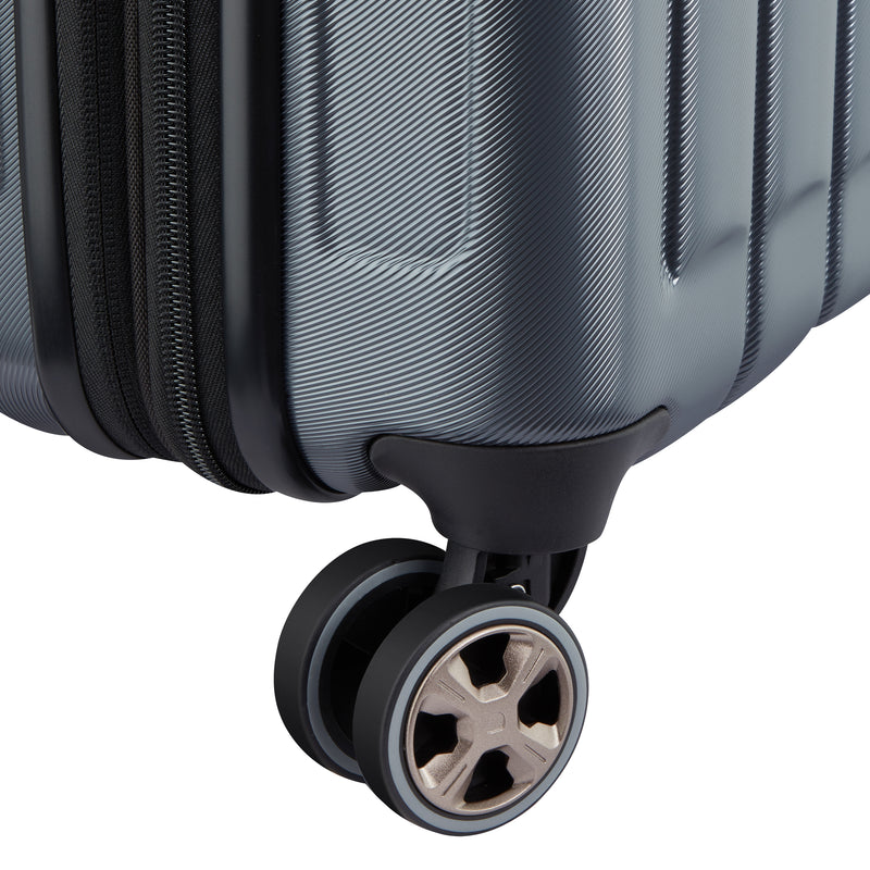 Slim Expandable Cabin Trolley Suitcase 4 Double Wheels 55 Cm - Anthracite