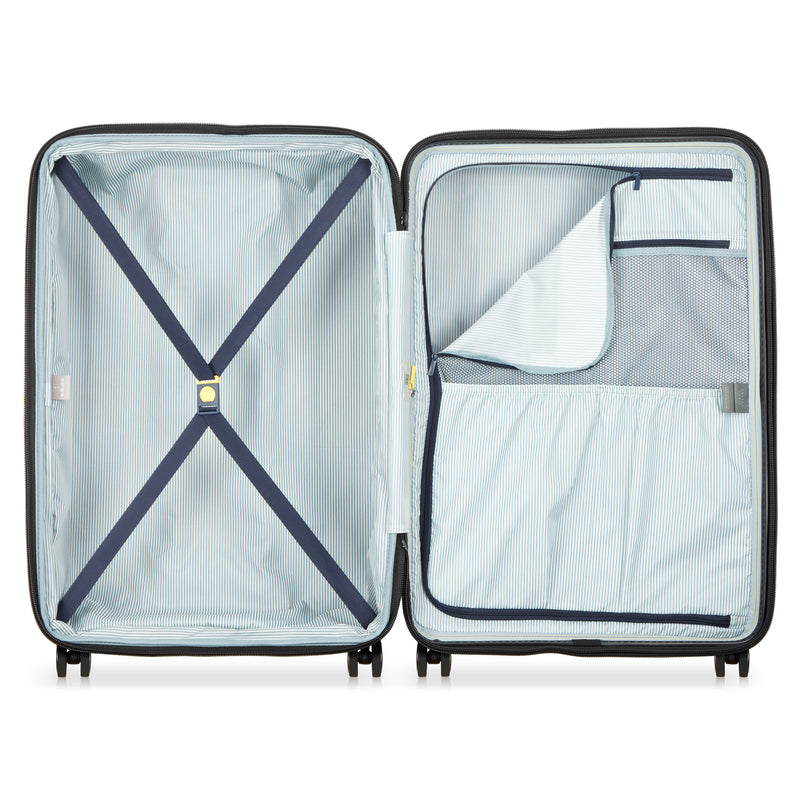 Expandable Trolley Suitcase 4 Double Wheels 76 Cm - Blue