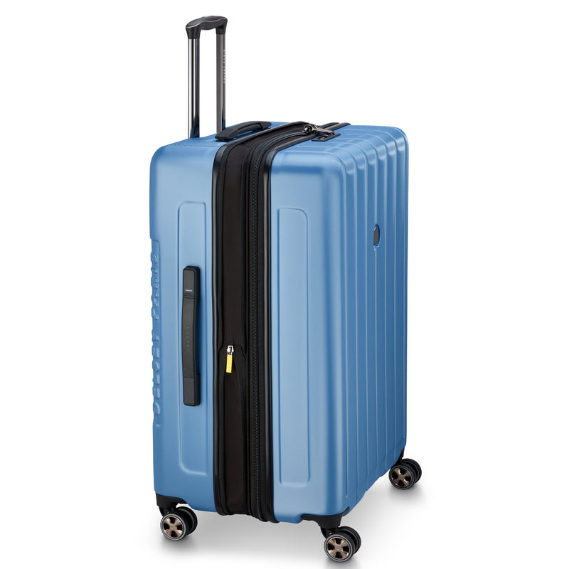 Expandable Trolley Suitcase 4 Double Wheels 76 Cm - Blue