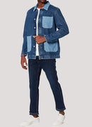 Gant - Surchemise Contrastée En Jean - Dark Blue Worn In - Homme