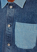 Gant - Surchemise Contrastée En Jean - Dark Blue Worn In - Homme