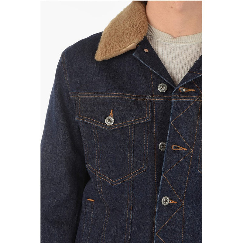 Denim Jacket With Shearling Detail