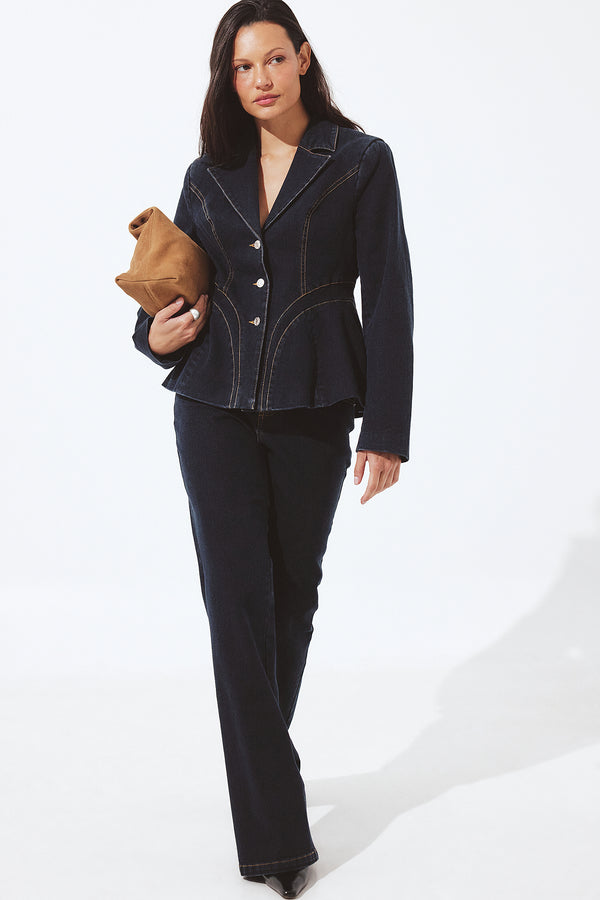 Blazer Denim - Bleu Foncé
