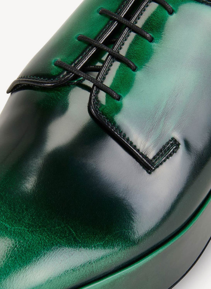 Prada - Derbies À Lacets - Green - Homme