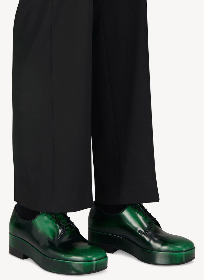 Prada - Derbies À Lacets - Green - Homme