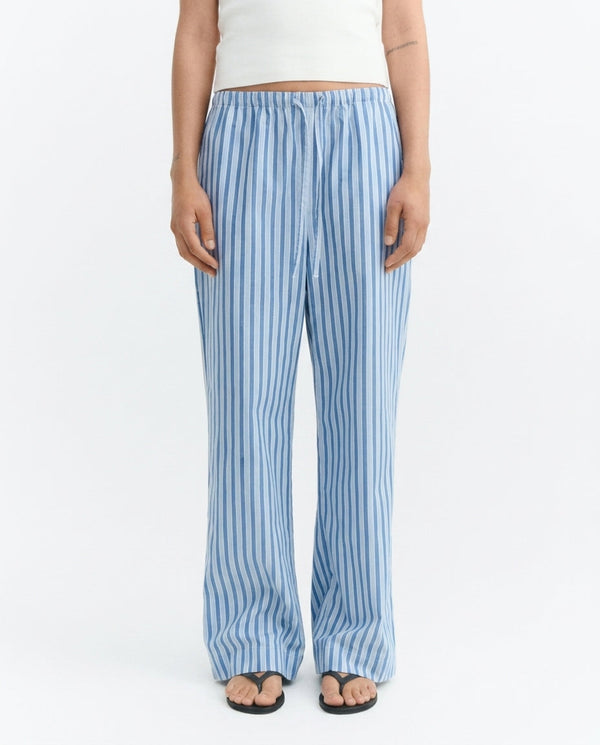 Brigitte Striped Relaxed Trousers - Blue
