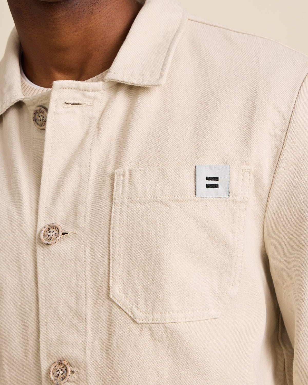 Denim-Worker-Jacke Off White