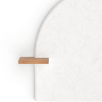 Fira - Tête De Lit En Plâtre Blanc Cassé Et Bois D'Acacia