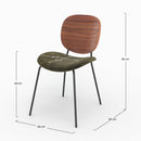 Chaise Simone en velours vert kaki (lot de 2)
