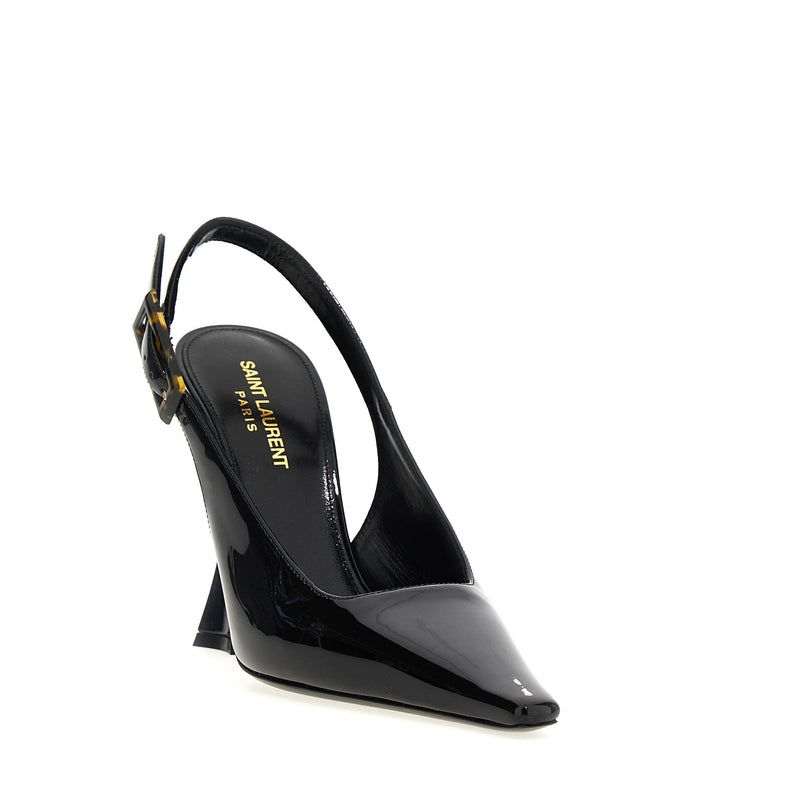 Escarpins - Saint Laurent 'Dune' Leather Slingback - Black
