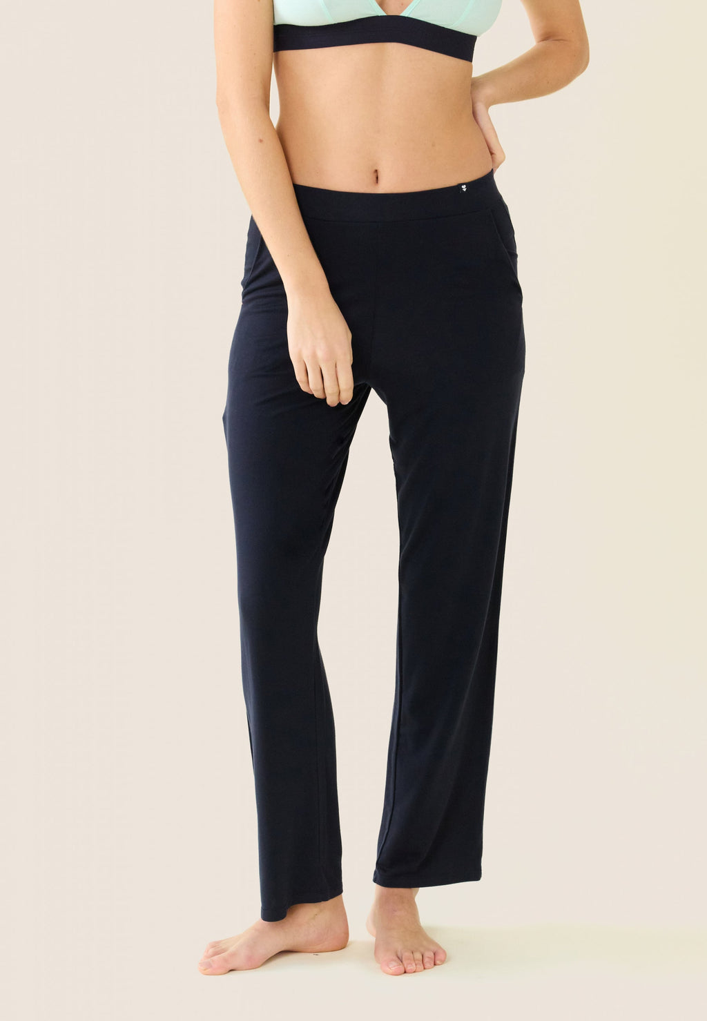 Azuma Viscose Pyjama Bottoms - Navy Blue