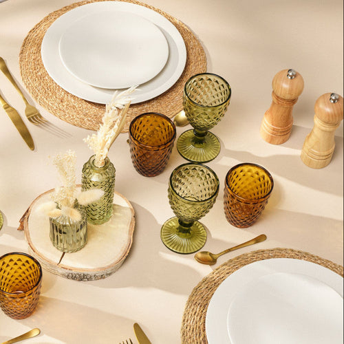 Lot De 6 Verres À Pied 20 Cl - Strass - Vert