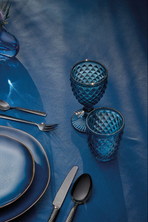 Lot De 6 Verres À Pied 20 Cl - Strass - Bleu