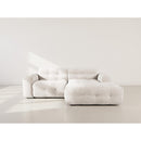 Diane - Canapé D'Angle - 4 Places - Velours Texturé - Beige