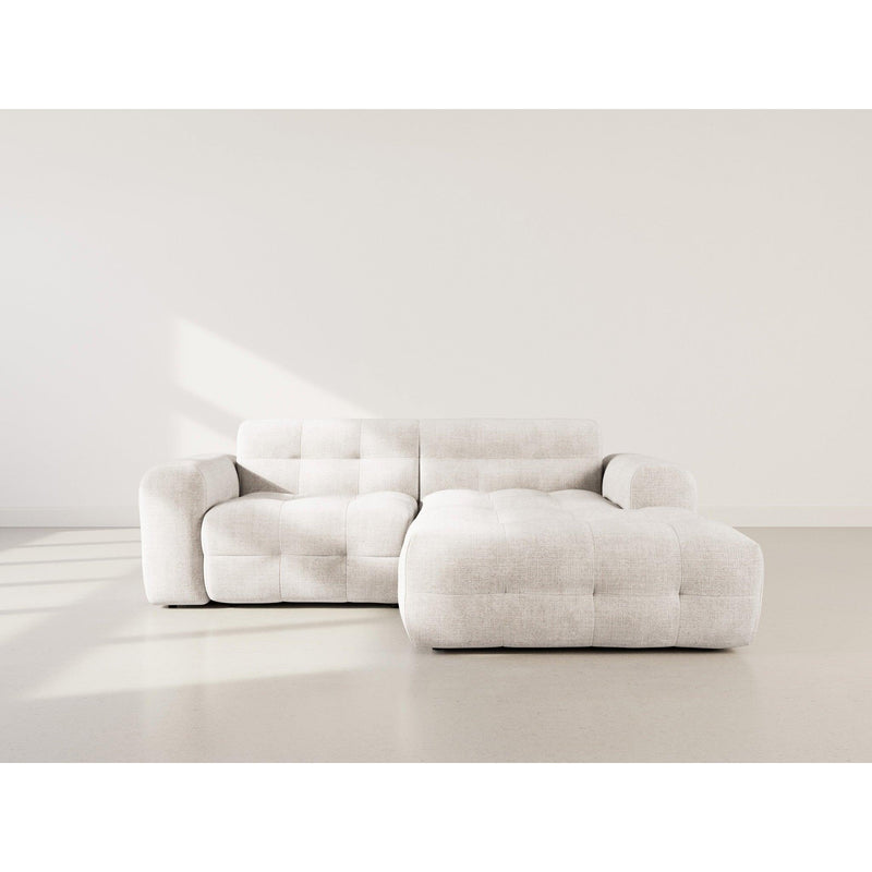 Diane - Canapé D'Angle - 4 Places - Velours Texturé - Beige