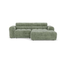 Diane - Corner Sofa - 4 Seater - Textured Velvet - Sage Green