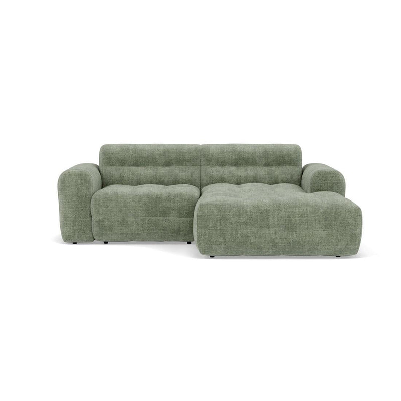 Diane - Corner Sofa - 4 Seater - Textured Velvet - Sage Green