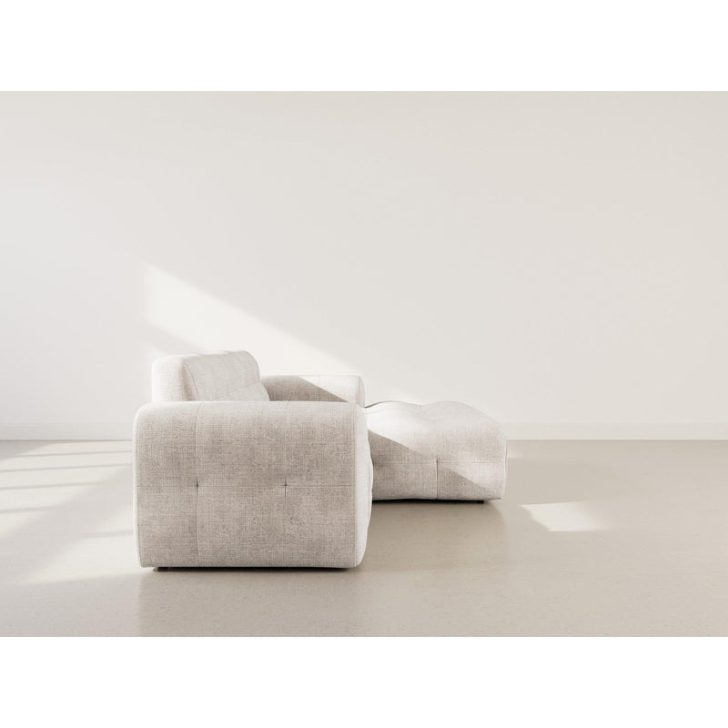 Diane - Canapé D'Angle - 4 Places - Velours Texturé - Beige