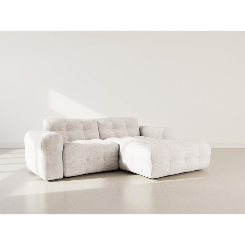 Diane - Canapé D'Angle - 4 Places - Velours Texturé - Beige
