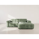 Diane - Corner Sofa - 4 Seater - Textured Velvet - Sage Green