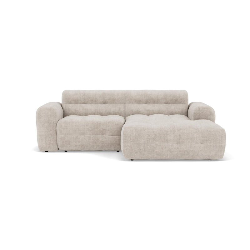 Diane - Canapé D'Angle - 4 Places - Velours Texturé - Beige
