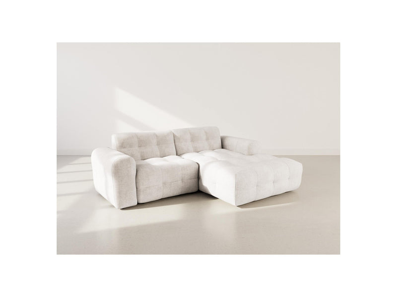 Diane - Canapé D'Angle - 4 Places - Velours Texturé - Beige