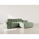 Diane - Corner Sofa - 4 Seater - Textured Velvet - Sage Green