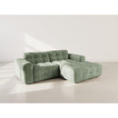 Diane - Corner Sofa - 4 Seater - Textured Velvet - Sage Green