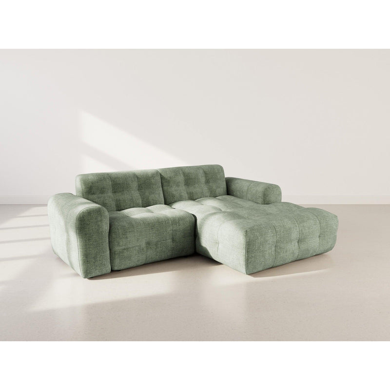 Diane - Corner Sofa - 4 Seater - Textured Velvet - Sage Green