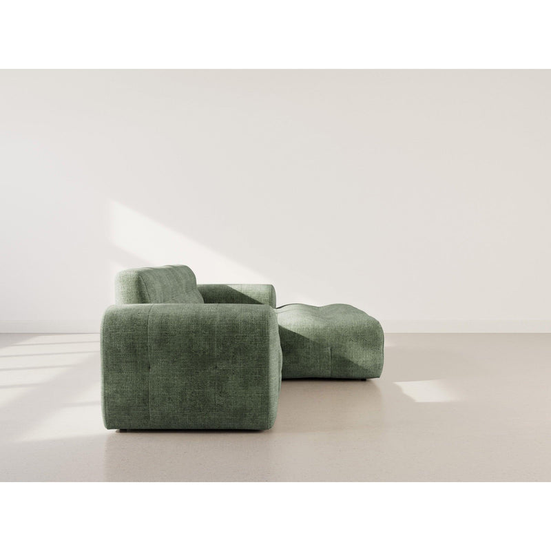 Diane - Corner Sofa - 4 Seater - Textured Velvet - Sage Green