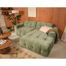 Diane - Corner Sofa - 4 Seater - Textured Velvet - Sage Green