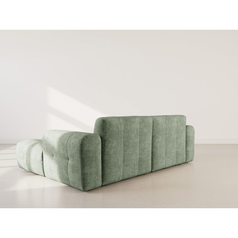 Diane - Corner Sofa - 4 Seater - Textured Velvet - Sage Green