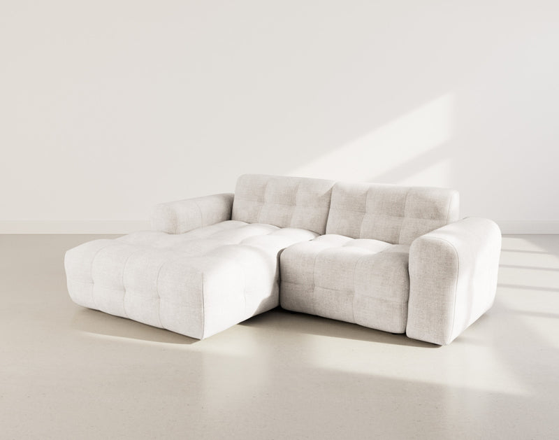 Diane - Canapé D'Angle - 4 Places - Velours Texturé - Beige