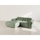 Diane - Corner Sofa - 4 Seater - Textured Velvet - Sage Green