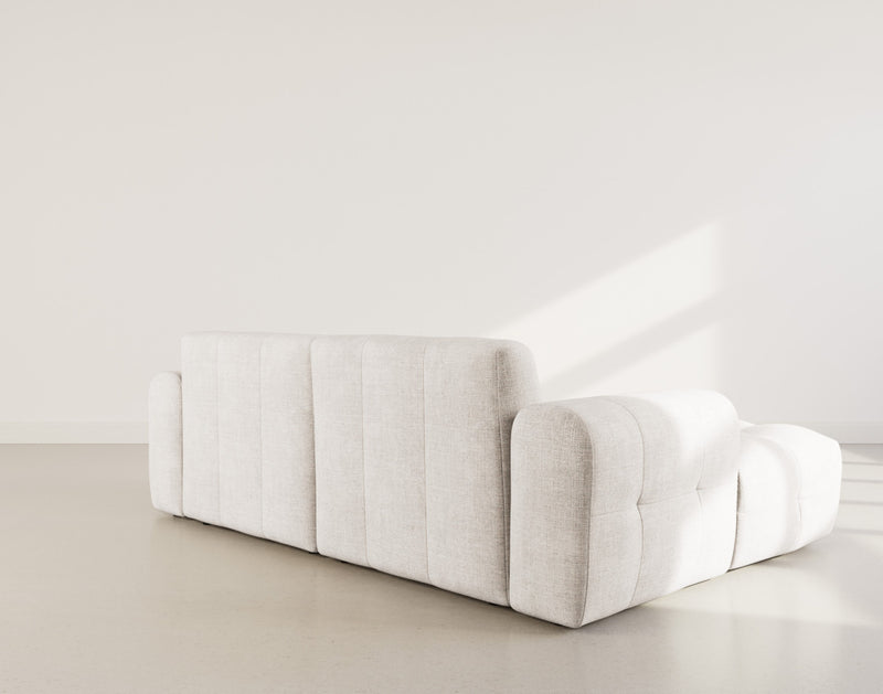 Diane - Canapé D'Angle - 4 Places - Velours Texturé - Beige