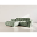 Diane - Corner Sofa - 4 Seater - Textured Velvet - Sage Green